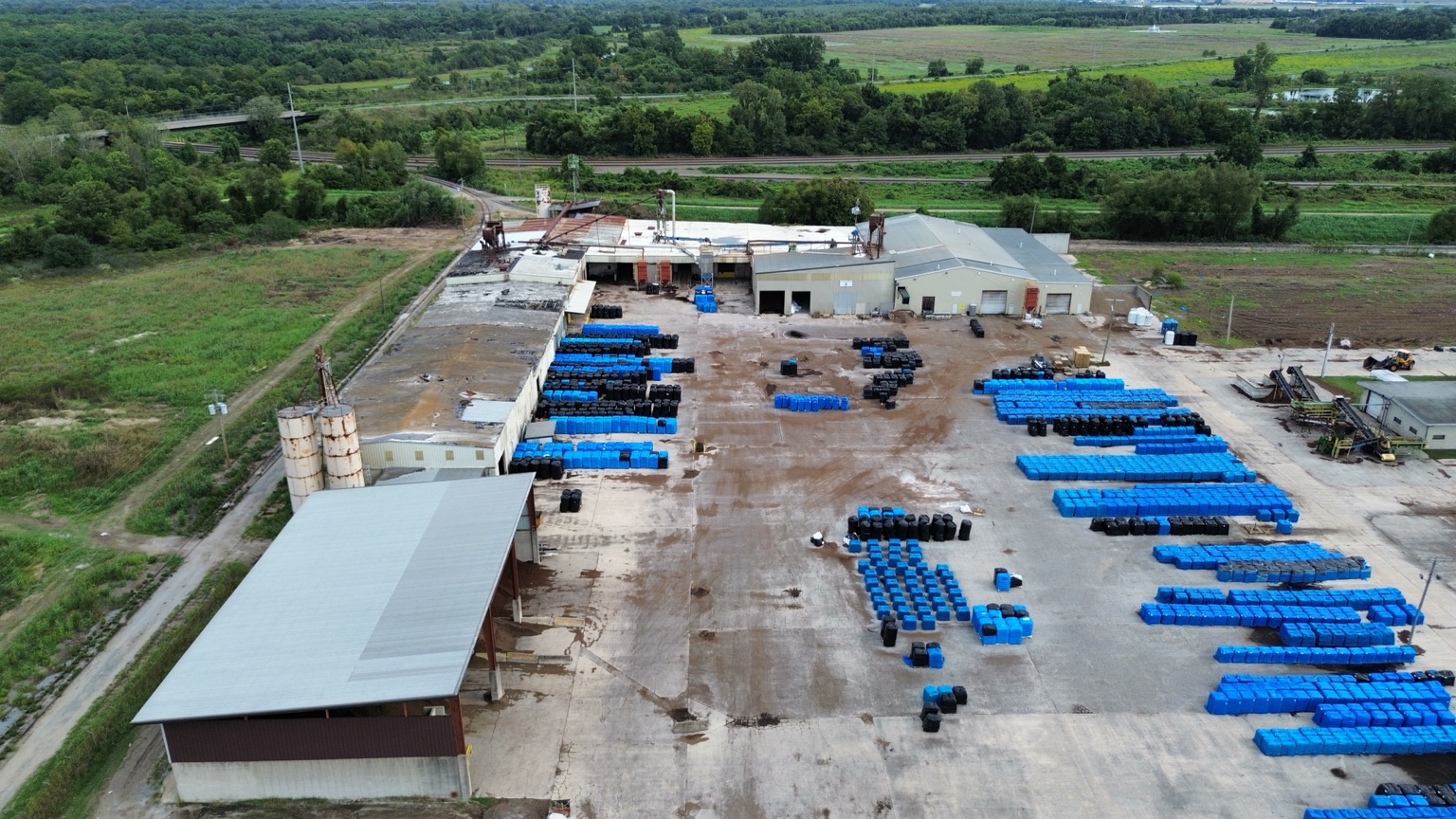 Aerial mapping overview of an industrial operations site